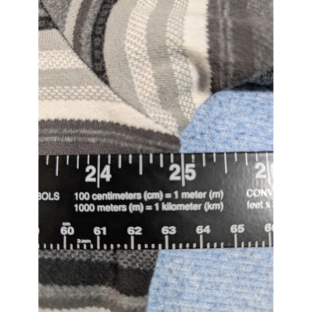 Chaps Mens XL Polo Shirt Grey Black Striped Southwestern Geometric Cotton S/S - Picture 8 of 9